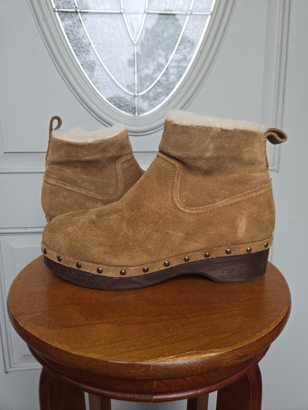 Madewell Marceline Clog Boot in Shearling In Toffee